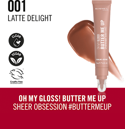 Darilni set ličil za ustnice Butter Me Up Latte Delight RIMMEL LONDON