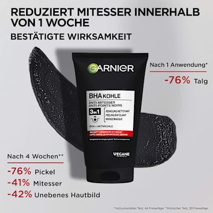 Reinigungsgel 3in1 Kohle Anti-Mitesser Garnier Skin Active