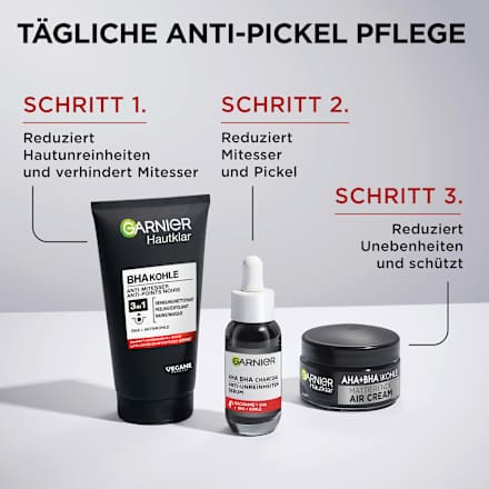 Reinigungsgel 3in1 Kohle Anti-Mitesser Garnier Skin Active