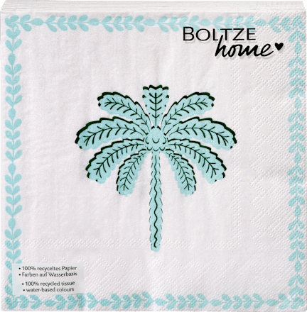 Servietten Palme, salbei/weiß (16,5x16,5 cm) BOLTZE