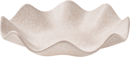 Servierschale aus Steingut mit Wellenrand, beige (32,5x8,5 cm)  Dekorieren & Einrichten