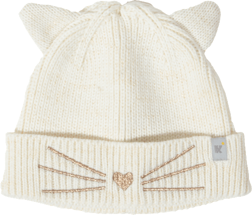 Haube Mädchen Katze creme PURSET