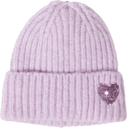 Haube mit Herz lila PURSET