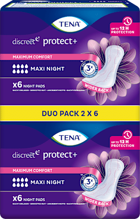 discreet Einlagen Inkontinenz Protect+ Maxi Night Duopack TENA