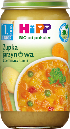 Zupka jarzynowa z ziemniaczkami BIO Junior, po 1. roku HiPP