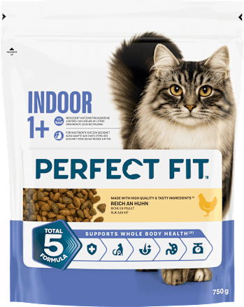 Trockenfutter Katze Indoor 1+ mit Huhn, Adult PERFECT FIT