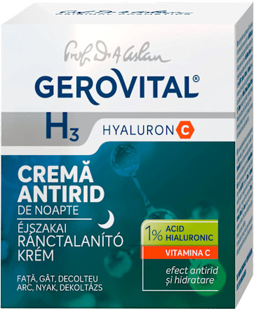 Cremă antirid de noapte H3 Hyaluron C GEROVITAL