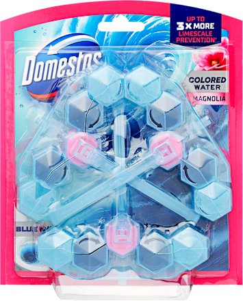 WC-frissítő blokk Power5 BlueWater magnólia illattal Domestos