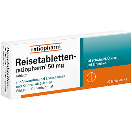 Reisetabletten-ratiopharm Dimenhydrinat 50mg Tabletten ratiopharm