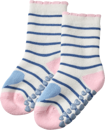 ABS Socken mit Herz-Motiv, weiß & blau, Gr. 19/22 ALANA