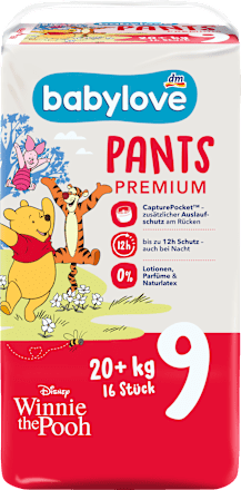 Premium hlačne plenice, velikost 9, 20+ kg babylove