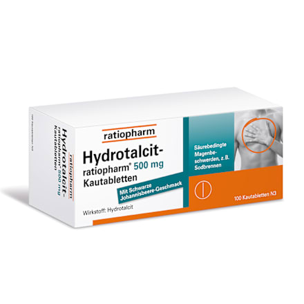 Hydrotalcit-ratiopharm 500mg Hydrotalcit Kautabletten ratiopharm