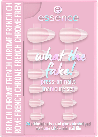 Künstliche Nägel What The Fake! Press-On Nails Manicure Set 05 French Chrome essence