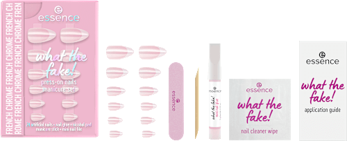 Künstliche Nägel What The Fake! Press-On Nails Manicure Set 05 French Chrome essence