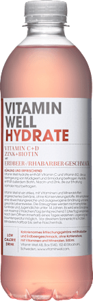 Erfrischungsgetränk Hydrate Erdbeer-Rhabarber-Geschmack Vitamin Well