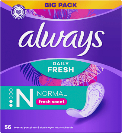 Slipeinlagen Daily Fresh Normal mit Frischeduft, Big Pack always