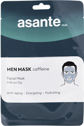Kofeínová textilná pleťová maska  ASANTE
