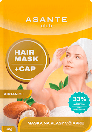 Maska na vlasy + čiapka Argan Oil ASANTE