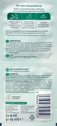 Gesichtsmaske mit Aloe Vera (2 x 8 ml) Balea