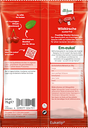 Bonbon, Wildkirsche, zuckerfrei Em-eukal