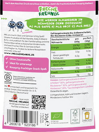 Kindersnack Fruchtchips Roter Beerenmix, ab 3 Jahren Freche Freunde
