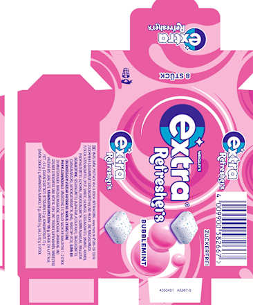 Kaugummi, Refreshers, Bubblemint, zuckerfrei EXTRA