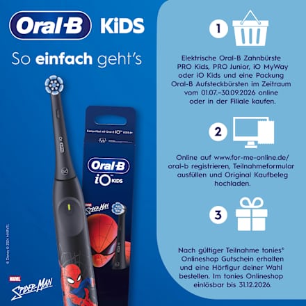 Elektrische Zahnbürste Vitality PRO Kinder Spiderman, ab 3 Jahren Oral-B