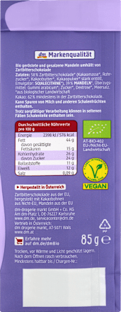 Mandeln in Zartbitterschokolade dmBio