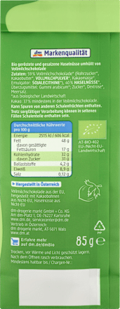 Haselnüsse in Vollmilchschokolade dmBio