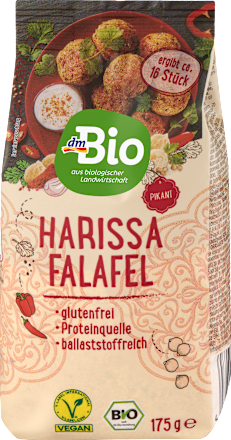 Falafel z pastą harissa dmBio