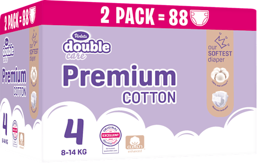 double care Premium Cotton pelene za bebe vel. 4 (8 - 14 kg) Violeta