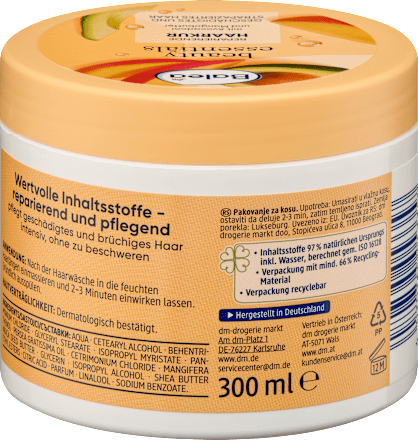 Obnovitvena maska za lase z bio avokadovim oljem in mangovim maslom beauty essentials Balea