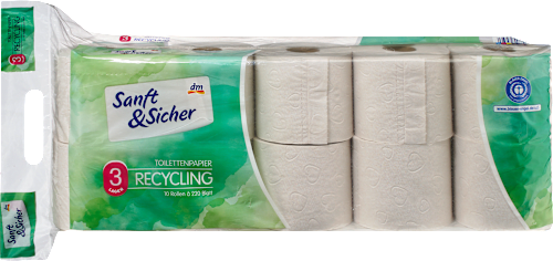Toilettenpapier Recycling 3lagig (10x220 Blatt) Sanft&Sicher
