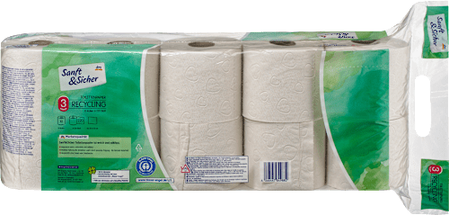 Toilettenpapier Recycling 3lagig (10x220 Blatt) Sanft&Sicher