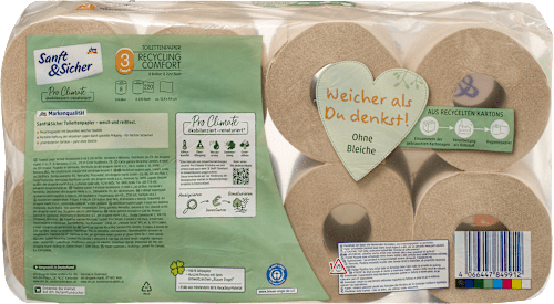 toaletní papír recyklovaný, 8x220, 3vrstvý Sanft&Sicher