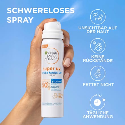 Sonnenspray Gesicht over Make up super UV, LSF 50+ Garnier Ambre Solaire