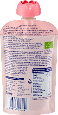 Quetschie Pfirsich & Banane in Apfel ab 1 Jahr babylove