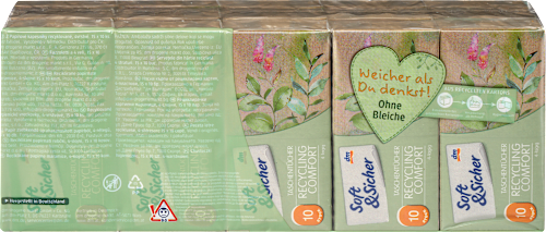 Fazzoletti tascabili Recycling 4 veli Soft&Sicher