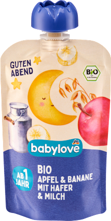 Purea di frutta Bio - mela, banana e avena babylove