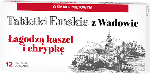Tabletki Emskie z Wadowic, pastylki do ssania Polski Lek