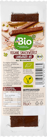 Vegane Snackwurst Landjäger Art dmBio