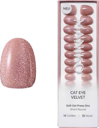 Künstliche Nägel Press Ons Short Round Cat Eye Butterscotch Maniko