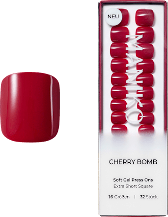 Künstliche Nägel Press Ons Extra Short Square Cherry Bomb Maniko