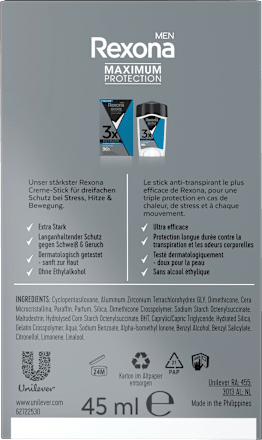 Antitranspirant Deocreme Men Maximum Protection Clean Scent Rexona men