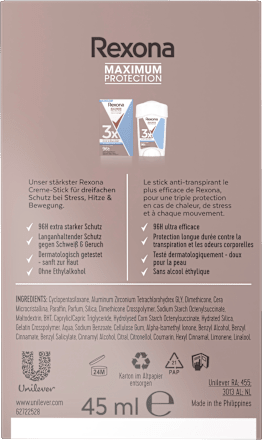 Antitranspirant Deocreme Maximum Protection Clean Scent Rexona
