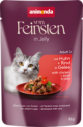 Nassfutter Katze reich an Huhn mit Rind, Raffinesse in Gelee animonda VOM FEINSTEN