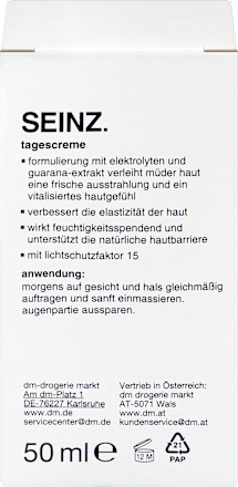 Gesichtscreme energy effect LSF 15 SEINZ.