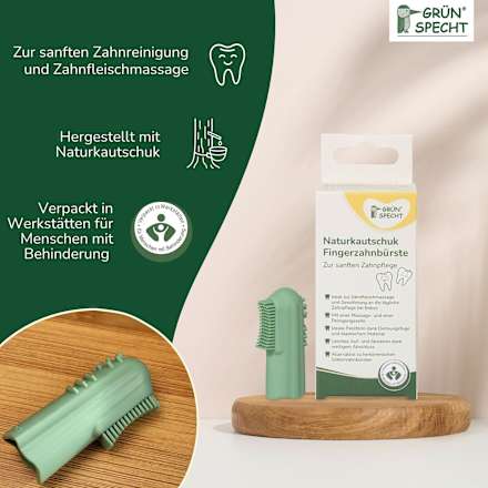 Fingerzahnbürste Naturkautschuk Grünspecht