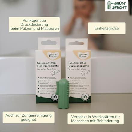 Fingerzahnbürste Naturkautschuk Grünspecht