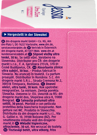 Ščitniki perila Ultra tanki, s svežim vonjem Jessa
